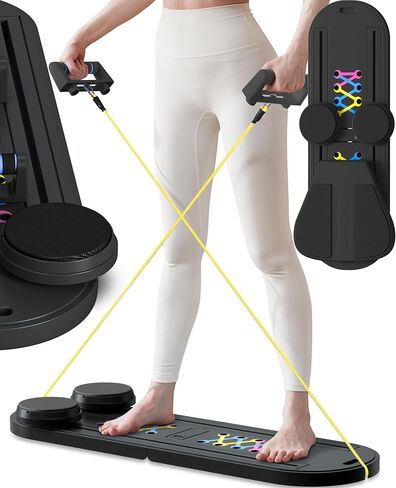 مجموعة لوحة البيلاتيس وآلة الإصلاح - معدات بيلاتيس منزلية قابلة للطي، لوح انزلاق بيلاتيس متعدد الوظائف 6 في 1 للنساء/الرجال، آلة تمرين البيلاتيس المحمولة إصدار 2025 برو in Kuwait