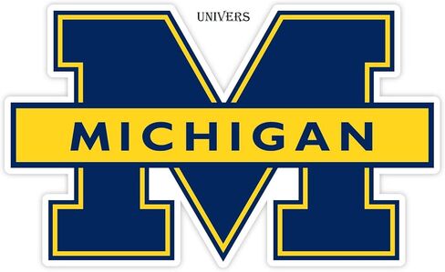 Michigan Stickers University of Mich Vinyl Decal (Choose Your Size) Football Michigan Wolverine Vinyl Sticker Die Сut, M Team Logo Blue (3 inch - Longer Side) in Saudi Arabia