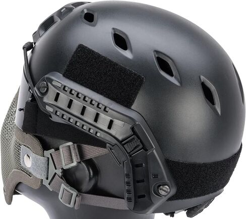 Evike Airsoft - Matrix Iron Face Carbon Steel Mesh Striker V1 Lower Half Face Pro (Color: Ranger Green) in Kuwait