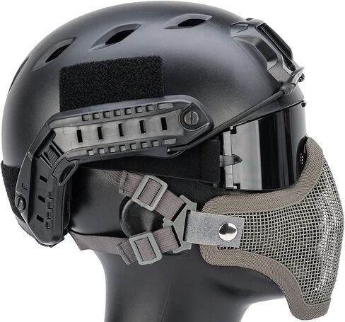 Evike Airsoft - Matrix Iron Face Carbon Steel Mesh Striker V1 Lower Half Face Pro (Color: Ranger Green) in Kuwait