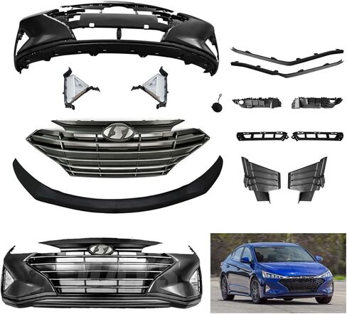 Front Bumper Cover Compatible with 2014-2017 Hyundai Accent Sedan and Hatchback HY1000201 in Saudi Arabia