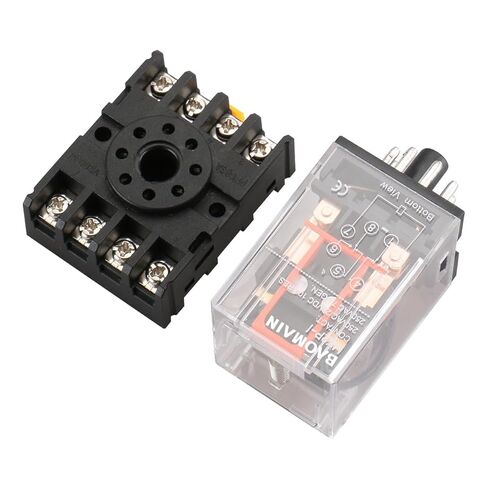 Baomain Power Relay MK2P-I 12VDC Coil DPDT 8 Pin with Plug-in Terminal Socket,for Automation and Control Systems in Kuwait