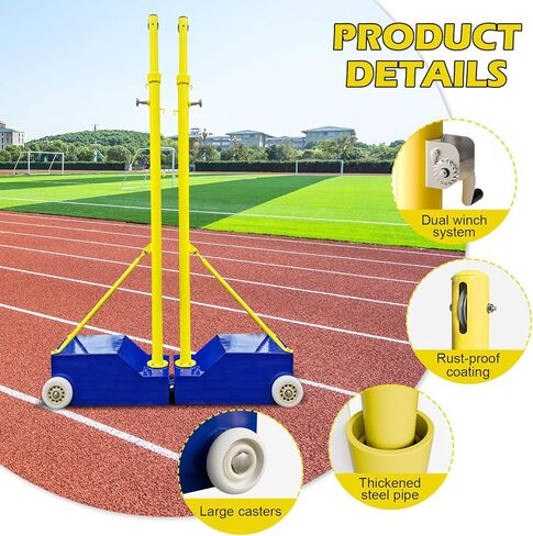 Volleyball Pole Sets, Indoor&Outdoor Volleyball Net,Badminton Net Frame Poles,Adjustable 4 Heights of 5ft-6.8ft with Wheels, Heavy Duty Volleyballs Poles for Yard Play Stadium in Saudi Arabia