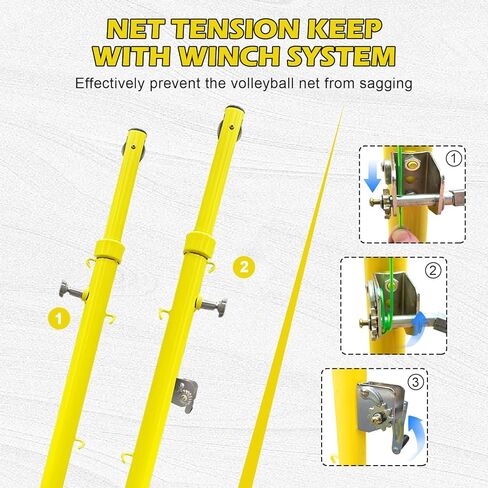 Volleyball Pole Sets, Indoor&Outdoor Volleyball Net,Badminton Net Frame Poles,Adjustable 4 Heights of 5ft-6.8ft with Wheels, Heavy Duty Volleyballs Poles for Yard Play Stadium in Saudi Arabia
