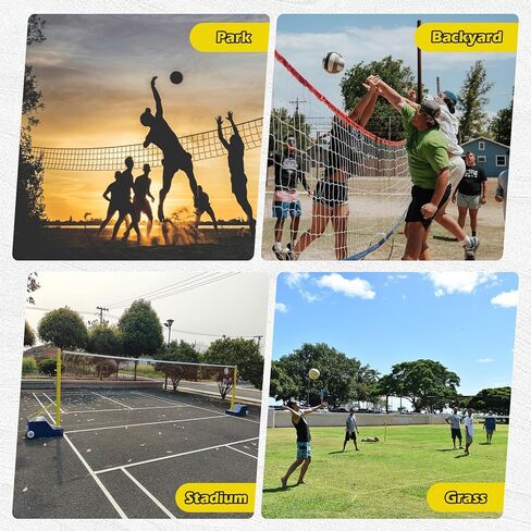 Volleyball Pole Sets, Indoor&Outdoor Volleyball Net,Badminton Net Frame Poles,Adjustable 4 Heights of 5ft-6.8ft with Wheels, Heavy Duty Volleyballs Poles for Yard Play Stadium in Saudi Arabia