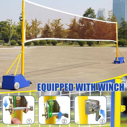 Banton Portable Volleyball Poles Set - Adjustable 5ft-6.8ft Height for Backyard, Indoor & Outdoor Use, Ideal for Adults & Kids, Complete with Net for Fun Play in Saudi Arabia