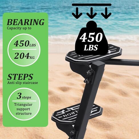 Generic Pad Staircase with Handrails Anti-Skid Protection Boat Step Capacity 450 Lbs for Boats Dock & Launching in Saudi Arabia