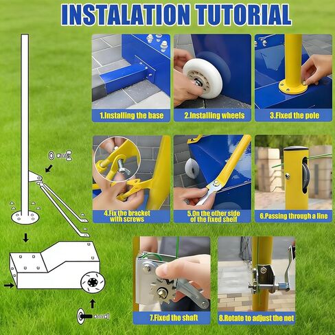 Adjustable Volleyball Poles with Heavy-Duty Net & Wheels, Indoor/Outdoor Use, 4 Heights (5.1ft-6.8ft) - Perfect for Adults, Youth, and Kids Games in Saudi Arabia