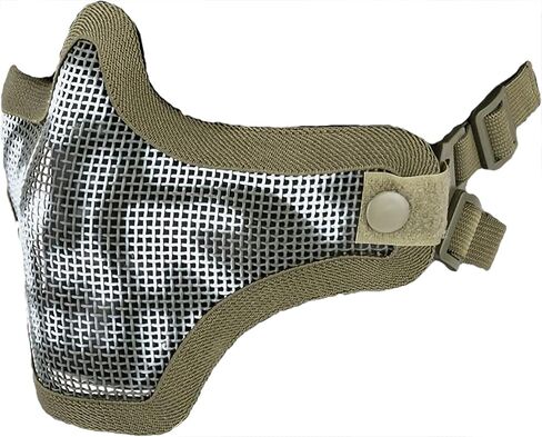 Evike Airsoft - Matrix Iron Face Carbon Steel Mesh Striker V1 Lower Half Face Pro (Color: OD Green/Skull) in Kuwait