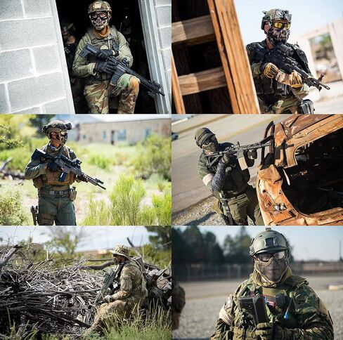 Evike Airsoft - Matrix Iron Face Carbon Steel Mesh Striker V1 Lower Half Face Pro (Color: OD Green/Skull) in Kuwait