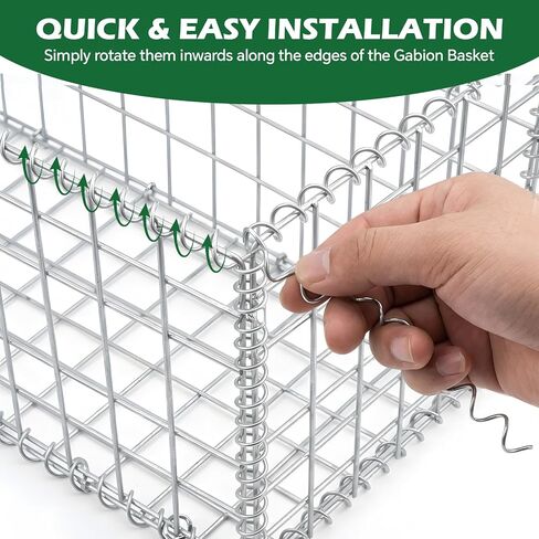 50 قطعة من أقفاص التراب الحلزونية، 36 بوصة × 2 بوصة 9ga سلك حلزوني من الصلب المجلفن لقفص التراب لتثبيت وتوصيل قفص التراب، حلزونات التراب لمشاريع الحدائق الخارجية in Kuwait