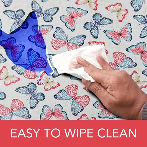 Covers For The Home Deluxe Elastic Edged Flannel Backed Vinyl Fitted Table Cover - Butterfly - Extra Large Round Oblong Oval - Fits Tables up to 57" - 65" in Kuwait