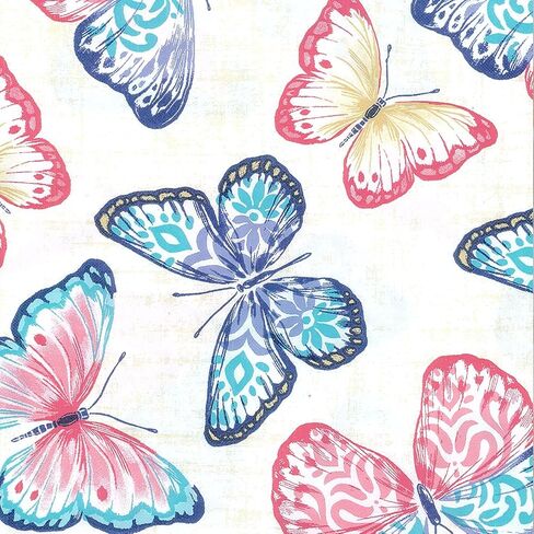 Covers For The Home Deluxe Elastic Edged Flannel Backed Vinyl Fitted Table Cover - Butterfly - Extra Large Round Oblong Oval - Fits Tables up to 57" - 65" in Kuwait