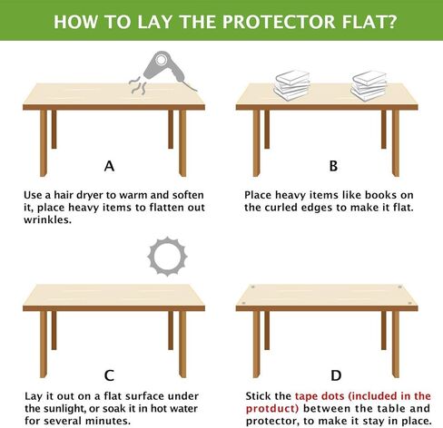 48 X 96 Inch Table Protector Dining Tabletop Topper Protection Pad Wooden Furniture Protective Cover Mat Desk Top Wipeable End Table Cloth Waterproof PVC Vinyl Wipeable Clear Plastic Tablecloth 8ft in Kuwait