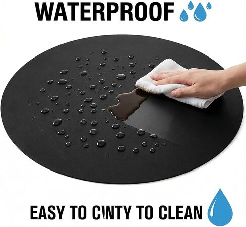 مفرش طاولة جلدي دائري - وسادة طاولة مقاومة للماء والحرارة، واقي طاولة غير قابل للانزلاق لطاولة الطعام وطاولة القهوة والمطبخ، غطاء طاولة مستديرة سهل التنظيف للاستخدام المنزلي والخارجي (31.5 بوصة × 31.5 بوصة) in Kuwait