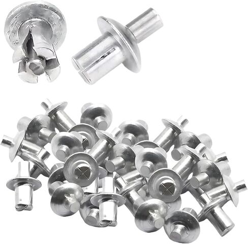 Hammer Rivets 10-500PCS Expanding Blowout Rivets Round Head Blowout Rivets Blossom Rivets Blowout Rivets Hammer Hammered Aluminium Rivets(200Pcs,5X7mm) in Saudi Arabia