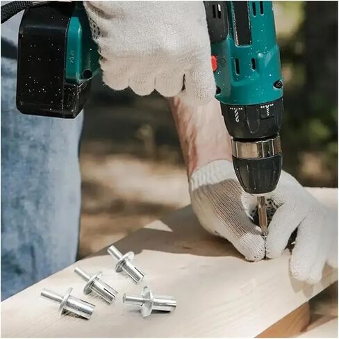 Hammer Rivets 10-500PCS Hammer Drive Expansion Aluminum Nail Head Piercing Rivets Gypsum Board Hollow Wall Expansion Aluminum Nails Fasteners(30PCS,5X11mm) in Saudi Arabia