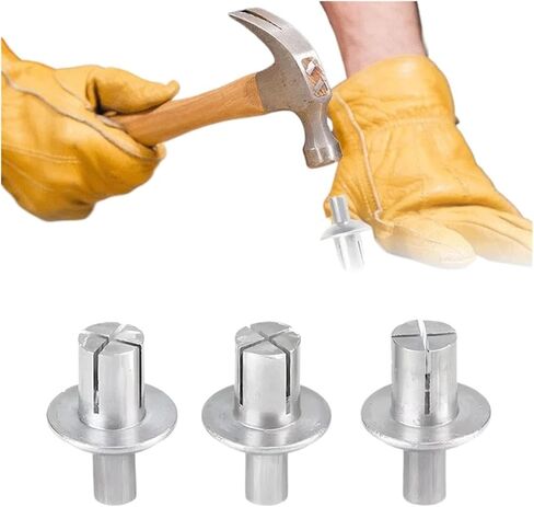 مسامير مطرقة 50 قطعة برأس مستدير من الألومنيوم الأساسية، نوع طرق، مسامير صغيرة، مشابك توسيع الألومنيوم، برشام للصدمات (5 × 7 مم) in Kuwait