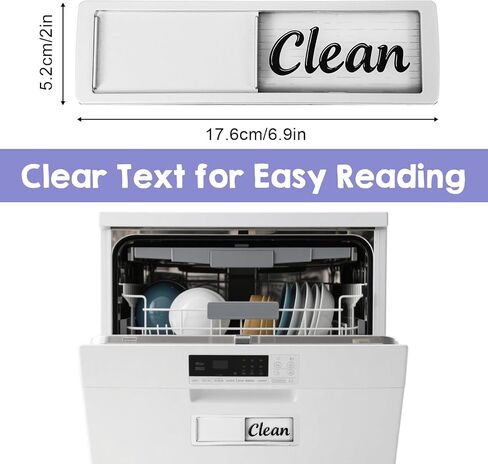 2 Status Dishwasher Magnet Clean Dirty Sign, Self-Sticky Acrylic Dishwashers Sticker, Adhesive Dishwashers Clean/Dirty Indicator Symbol Dishwasher Sticker for Home Kitchen Decor (Silver) in Saudi Arabia