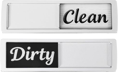 2 Status Dishwasher Magnet Clean Dirty Sign, Self-Sticky Acrylic Dishwashers Sticker, Adhesive Dishwashers Clean/Dirty Indicator Symbol Dishwasher Sticker for Home Kitchen Decor (Silver) in Saudi Arabia