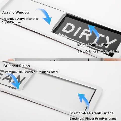 Clean Dirty Dishwasher Magnet Sign - Strong Magnetic Kitchen Decor Indicator, Easy to Read & Slide, Universal Fit for Any Dishwasher in Saudi Arabia