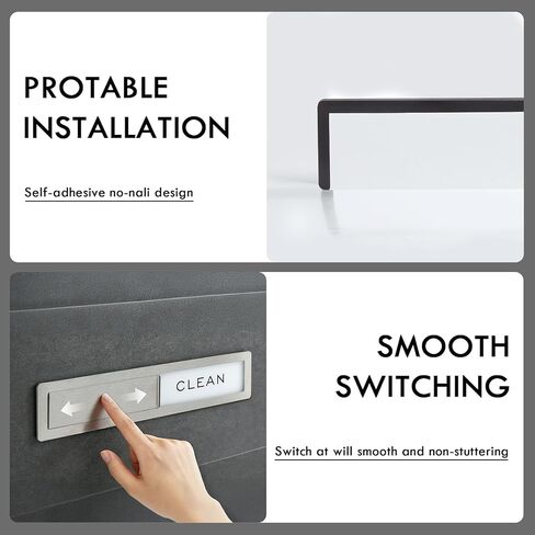 Dishwasher Magnet Clean Dirty Indicator, Stainless Steel Slide Sign, Dual Magnetic & Adhesive Mount, Millennial Gray White, Durable Kitchen Appliance Accessory in Saudi Arabia