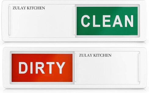 Zulay Clean Dirty Dishwasher Magnet Sign - Strong for Stainless Steel & Other Magnetic Surfaces - Easy to Read (White) in Saudi Arabia