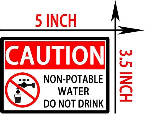 Non Potable Symbol Stickers Not for Drinking Water Labels, 3.5×5 Inch Adhesive Do Not Drink Safety Danger Caution Labels Indoor or Outdoor Use(10 Pcs) in Saudi Arabia