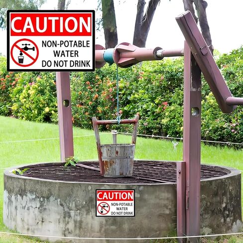 Non Potable Symbol Stickers Not for Drinking Water Labels, 3.5×5 Inch Adhesive Do Not Drink Safety Danger Caution Labels Indoor or Outdoor Use(10 Pcs) in Saudi Arabia