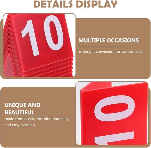 Double-Sided Acrylic Table Number Cards 1-25 Clear for Restaurants Weddings Offices Hotels Minimalist Table Signs Easy to Clean in Saudi Arabia