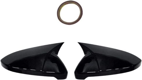 Side Rear View Mirror Cover Caps 2 Pcs 7.5 R GTD Base Compatible with MK6 MK7 2009 2020 Gloss Black Tuning in Saudi Arabia