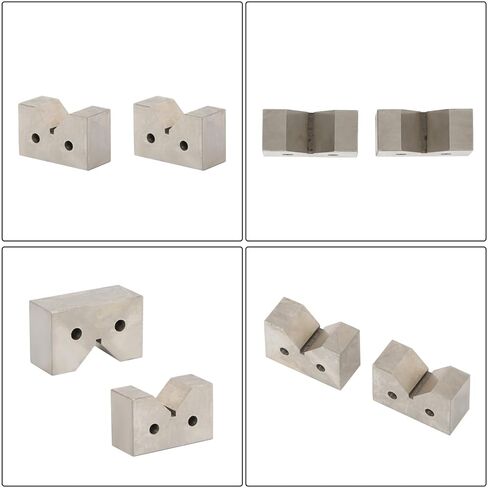findmall Cast Iron V-Block Set - 2" x 1-1/4" x 3/4" Matched Pair - Machinist Grade Tooling for Milling, Inspection and Layout in Kuwait