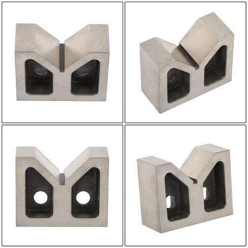 findmall Matched Pair 3" Cast Iron V Blocks with 90° V-Groove - 3" x 1-5/16" x 2-3/8" Accuracy Ground for Machining, Inspection in Kuwait