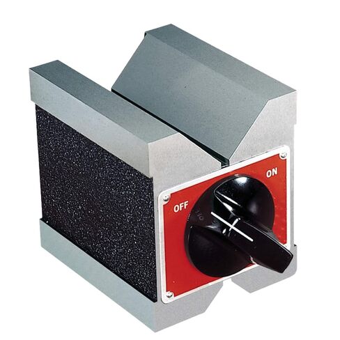 Starrett Dual-Vee Magnetic V-Block with Rotary Switch - Holds 1/4" to 1-3/4" Round Stock, Heat-Treated Ground Surfaces - 566 in Saudi Arabia