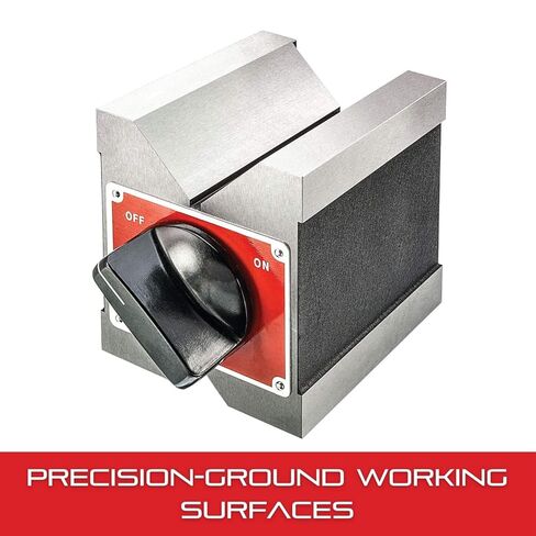 Starrett Dual-Vee Magnetic V-Block with Rotary Switch - Holds 1/4" to 1-3/4" Round Stock, Heat-Treated Ground Surfaces - 566 in Saudi Arabia
