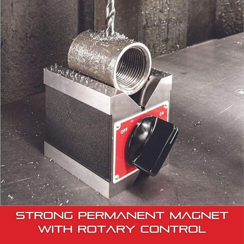 Starrett Dual-Vee Magnetic V-Block with Rotary Switch - Holds 1/4" to 1-3/4" Round Stock, Heat-Treated Ground Surfaces - 566 in Saudi Arabia