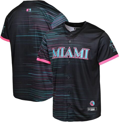 قميص جيرسي فارغ من Outerstuff MLB Miami Marlins للأطفال الصغار 12M-4T Black City Connect in Saudi Arabia