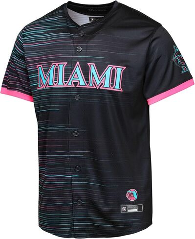 قميص جيرسي فارغ من Outerstuff MLB Miami Marlins للأطفال الصغار 12M-4T Black City Connect in Saudi Arabia