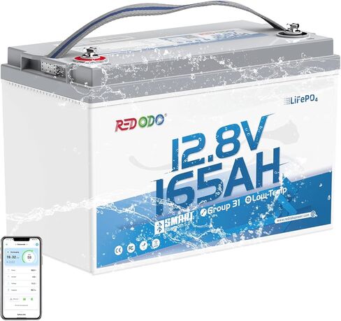 Redodo 12V 100Ah LiFePO4 Battery, Rechargeable Lithium Iron Phosphate Battery, Built-in 100A BMS, 4000-15000 Deep Cycles & 10-Year Lifetime, Perfect for RV, Camping, Solar Home etc. in Saudi Arabia