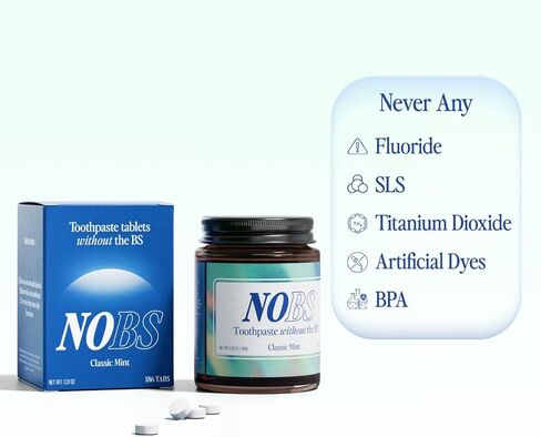 أقراص معجون الأسنان NOBS (بدون أشياء سيئة) - نانو هيدروكسيباتيت، خالية من الفلورايد والبلاستيك، صديقة للبيئة والسفر - إعادة المعادن مع NHA (3 أشهر) in Kuwait