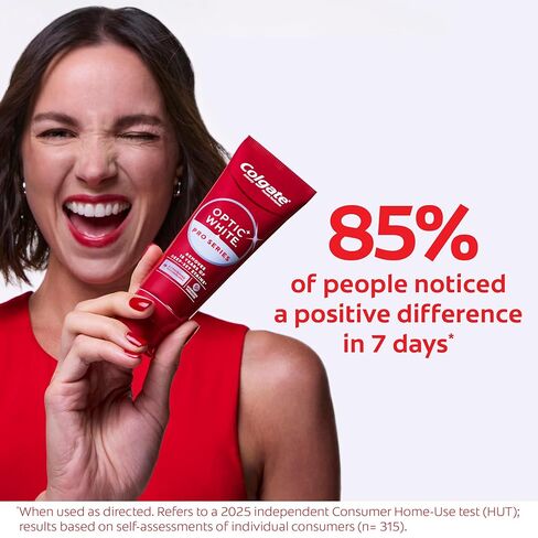 Colgate Optic White Pro Series High Impact White, 3 Pack, Teeth Whitening Toothpaste with 5% Hydrogen Peroxide and ActivShine, Brilliant Mint Flavor, 3.0 OZ in Kuwait