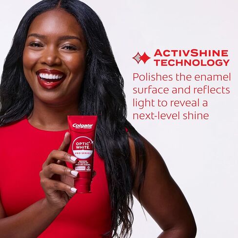 Colgate Optic White Pro Series High Impact White, 3 Pack, Teeth Whitening Toothpaste with 5% Hydrogen Peroxide and ActivShine, Brilliant Mint Flavor, 3.0 OZ in Kuwait