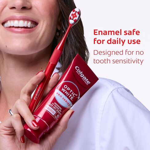 Colgate Optic White Pro Series High Impact White, 3 Pack, Teeth Whitening Toothpaste with 5% Hydrogen Peroxide and ActivShine, Brilliant Mint Flavor, 3.0 OZ in Kuwait