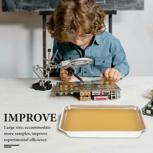 DOITOOL Stainless Steel Laboratory Dissection Tray with Wax, 26×20×3cm Metal Dissecting Pan for Biology Experiments, Suitable for Middle and High School Science Labs in Saudi Arabia