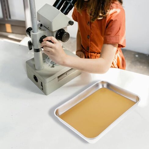 DOITOOL Stainless Steel Laboratory Dissection Tray with Wax, 26×20×3cm Metal Dissecting Pan for Biology Experiments, Suitable for Middle and High School Science Labs in Saudi Arabia