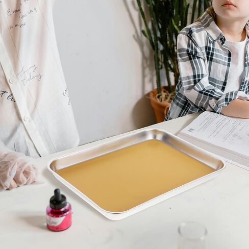 DOITOOL Stainless Steel Laboratory Dissection Tray with Wax, 26×20×3cm Metal Dissecting Pan for Biology Experiments, Suitable for Middle and High School Science Labs in Saudi Arabia