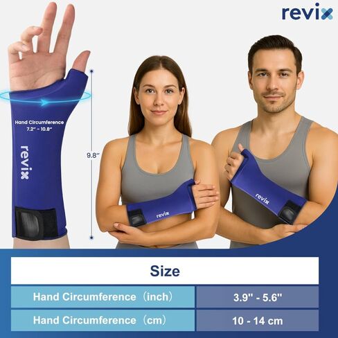 Wrap Wrst Wrist Ice Pack - غلاف حزمة ثلج يدوي مع تغطية ممتدة ، وأكمام علاج باردة قابلة لإعادة الاستخدام لليد ، والإبهام والساعد ، وتصميم مريح للاستخدام اليومي والشفاء النشط ، والبحرية in Saudi Arabia