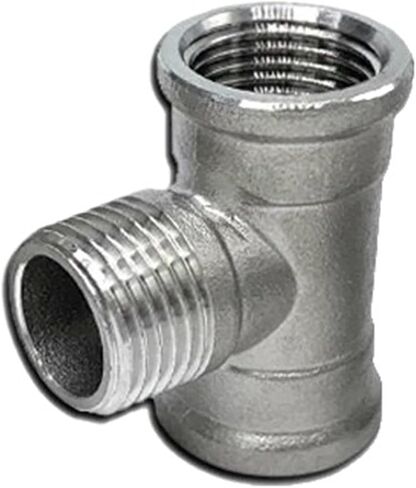 304 Stainless Steel BSP Male to Femlae Fitting 1/4-2 Inch FFM FMF MMF MFM 3 Ways Tee Type Water Pipe SS304 Joint Connector(MMF,3/4") in Saudi Arabia