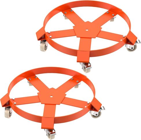 55 Gallon Drum Dolly with Casters -Effortless Movement with Five 360° Swivel Wheels and Brakes, Universal Fit 24 in Wide Platform, 1250 Lb/567 Kg Capacity, Heavy Duty Barrel Dolly 1PCS in Saudi Arabia