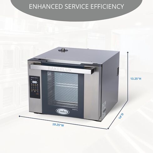 Cadco XAFT-04HS-LD Bakerlux LED فرن حراري تجاري رقمي نصف الحجم، 4 أرفف، ستانلس ستيل، 23-5/8 بوصة، 208/240 فولت، معتمد من NSF لاستخدام المطاعم وشاحنات الطعام in Saudi Arabia